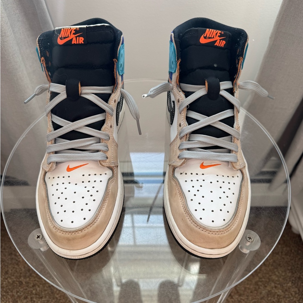 Nike Air High-Top Sneakers - Black, White, and Orange